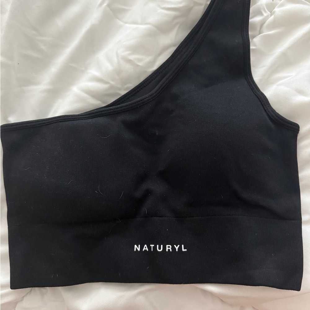 Black One-Shoulder Women's Top
